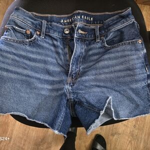 American Eagle Outfitters Distressed Blue Denim Shorts